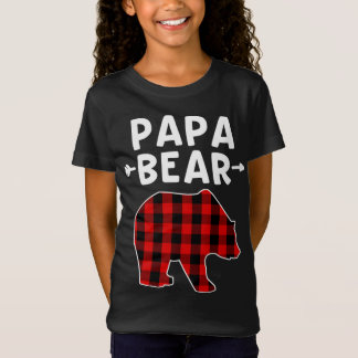 Papa Beer Zwart en Rood Plaid Beer Opa Kerstmis T-shirt