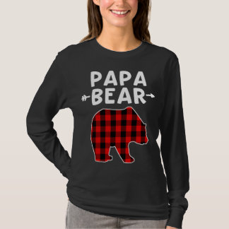 Papa Beer Zwart en Rood Plaid Beer Opa Kerstmis T-shirt