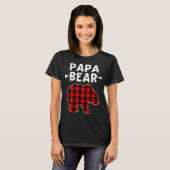 Papa Beer Zwart en Rood Plaid Beer Opa Kerstmis T-shirt (Voorkant volledig)