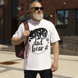 Papa Beer zwart en wit bloemig Vaderdag T-shirt