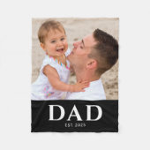 Papa Begon Met Zwarte Moderne Foto Fleece Deken (Voorkant)