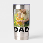 Papa Begon Moedig 2 Foto RVS Geïsoleerde Drinkbeker (Voorkant)