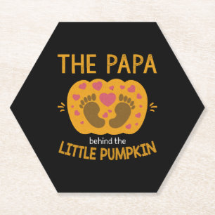 Papa Behind Pumpkin Little Herfst Autumn Baby onth Kartonnen Onderzetters