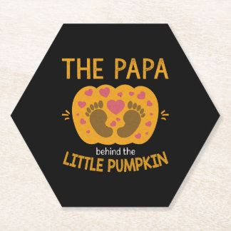 Papa Behind Pumpkin Little Herfst Autumn Baby onth Kartonnen Onderzetters