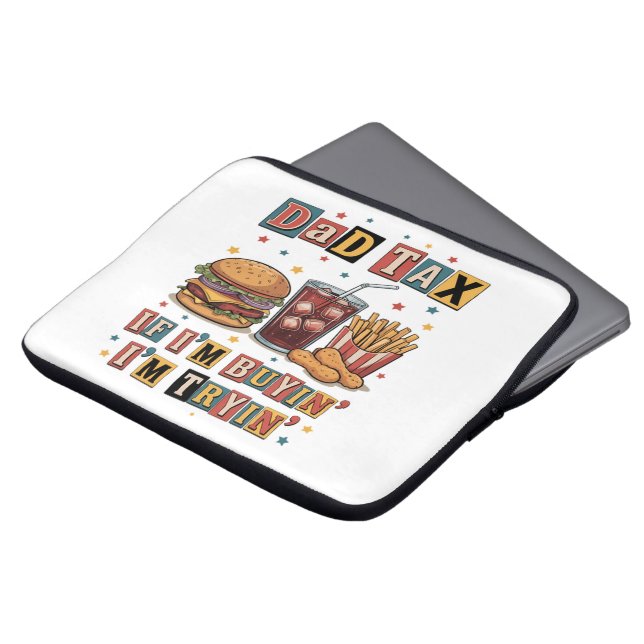 Papa Belasting Als Ik Koop Probeer Ik Laptop Sleeve (Voorkant top)