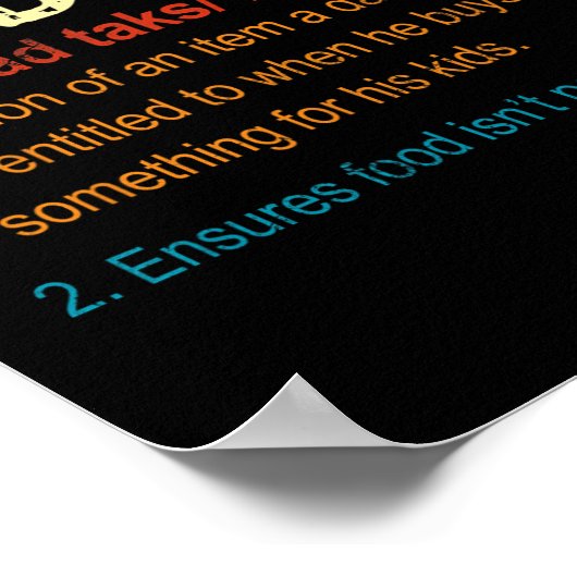 Papa Belasting Definitie Grappige Vaders Dag Manne Poster (Hoek)