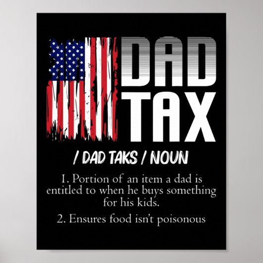 Papa Belasting Definitie Grappige Vaders Dag Poster (Voorkant)