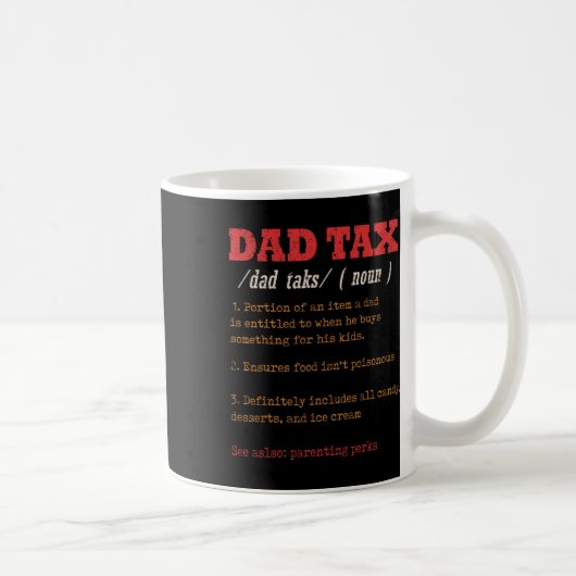 Papa Belasting Definitie Mannen Grappig Vaderdag 1 Koffiemok (Rechts)