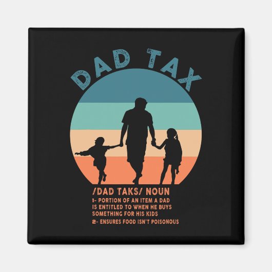 Papa Belasting Definitie Mannen Grappig Vaderdag 1 Magneet (Voorkant)