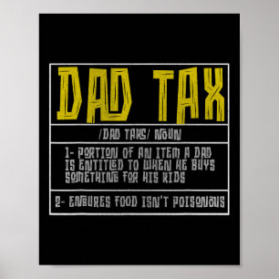 Papa Belasting Definitie Mannen Grappig Vaderdag 1 Poster
