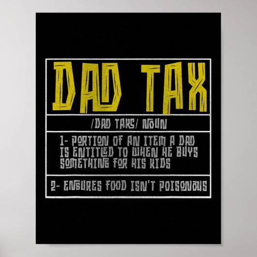 Papa Belasting Definitie Mannen Grappig Vaderdag 1 Poster (Voorkant)