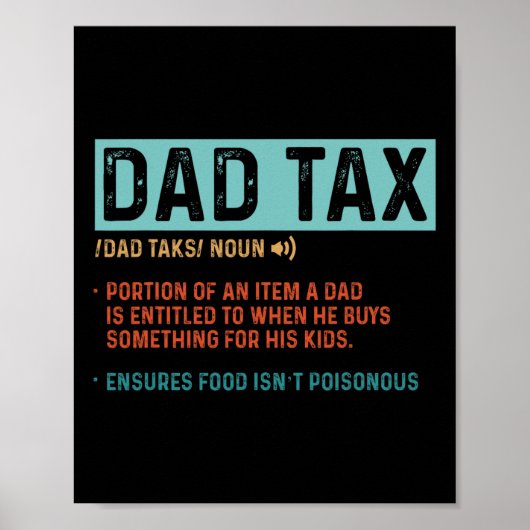 Papa Belasting Definitie Mannen Grappig Vaderdag 1 Poster (Voorkant)