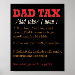 Papa Belasting Definitie Mannen Grappig Vaderdag 1 Poster