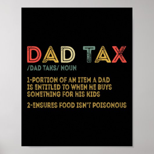 Papa Belasting Definitie Mannen Grappig Vaderdag 2 Poster (Voorkant)
