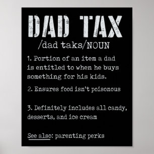 Papa Belasting Definitie Mannen Grappig Vaderdag 4 Poster