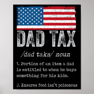 Papa Belasting Definitie Mannen Grappig Vaderdag 5 Poster