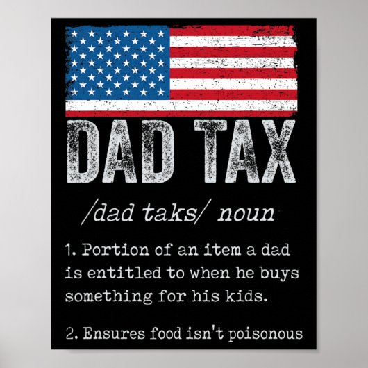 Papa Belasting Definitie Mannen Grappig Vaderdag 5 Poster (Voorkant)