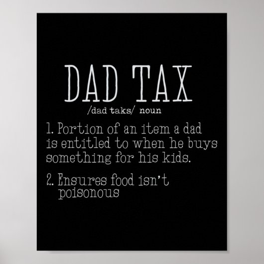 Papa Belasting Definitie Mannen Grappig Vaderdag 8 Poster (Voorkant)