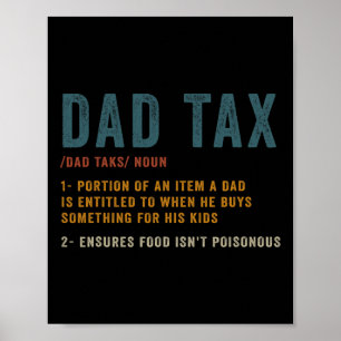 Papa Belasting Definitie Mannen Grappig Vaderdag Poster