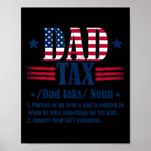 Papa Belasting Definitie Mannen Grappig Vaderdag Poster (Voorkant)
