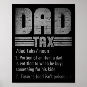 Papa Belasting Definitie Mannen Grappig Vaderdag R Poster