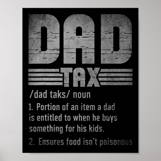 Papa Belasting Definitie Mannen Grappig Vaderdag R Poster (Voorkant)