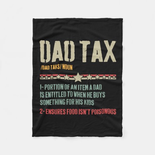 Papa Belasting Definitie Sarcastisch Grappig Vader Fleece Deken (Voorkant)