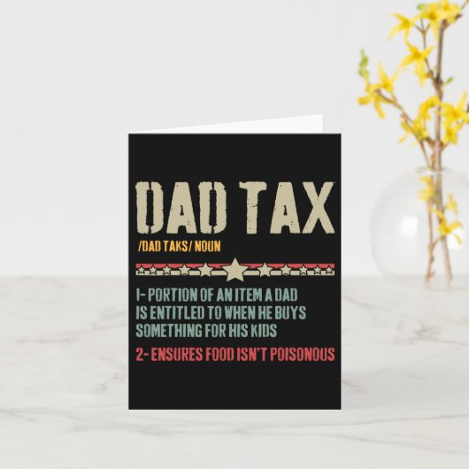 Papa Belasting Definitie Sarcastisch Grappig Vader Kaart (Gele Bloem)
