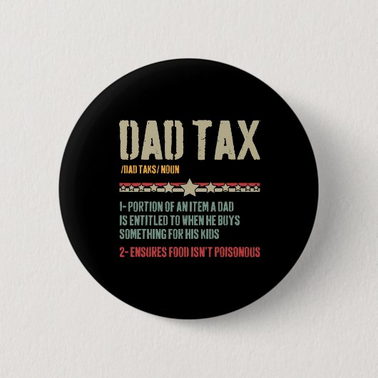 Papa Belasting Definitie Sarcastisch Grappig Vader Ronde Button 5,7 Cm (Voorkant)