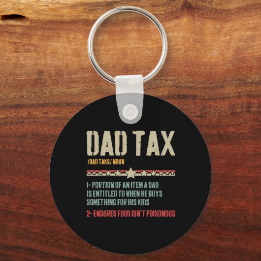 Papa Belasting Definitie Sarcastisch Grappig Vader Sleutelhanger (Voorkant)
