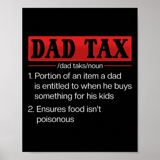 Papa belasting Grappig Papa Belasting Definitie Va Poster (Voorkant)