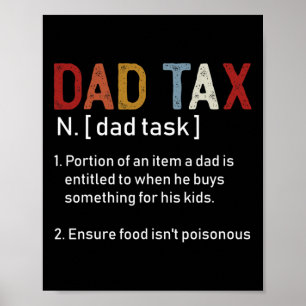 Papa belasting sarcastische vaders dag Geweldige v Poster