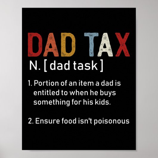 Papa belasting sarcastische vaders dag Geweldige v Poster (Voorkant)