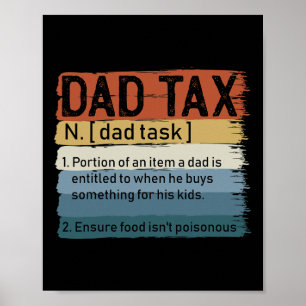 Papa belasting sarcastische vaders dag Geweldige v Poster