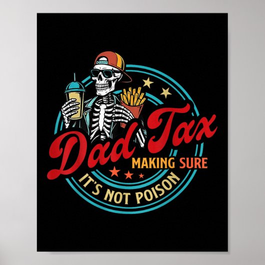 Papa Belasting Zorg Dat Het Niet Giftig Skelet Vad Poster (Voorkant)