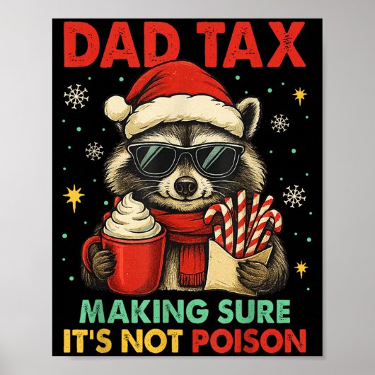 Papa Belasting Zorg Dat Het Niet Ison Wasbeer Kers Poster (Voorkant)