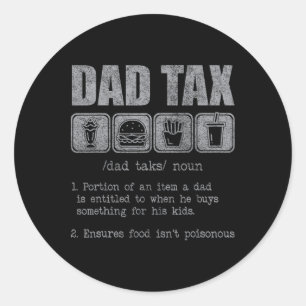 Papa Belastingdefinitie Grappig Papa Belastinggrap Ronde Sticker