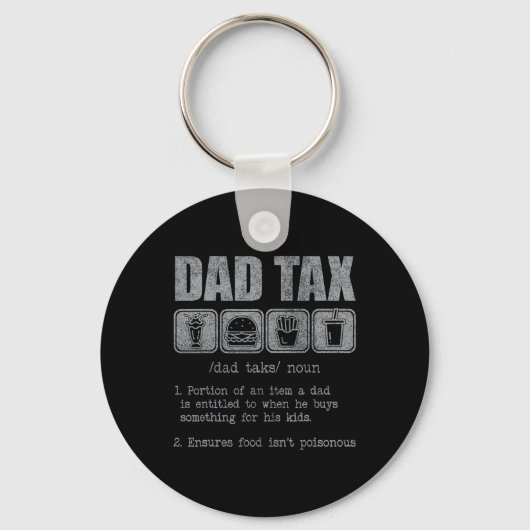 Papa Belastingdefinitie Grappig Papa Belastinggrap Sleutelhanger (Voorkant)