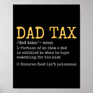 Papa Belastingdefinitie Mannen Funny Vaderdag Retr Poster