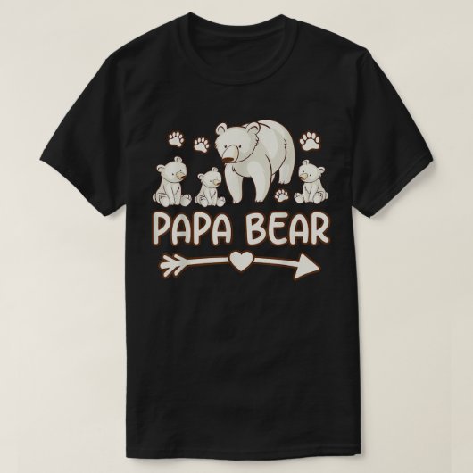 papa beren overhemden voor vaders, mannen 3 cubs t t-shirt (Design voorkant)