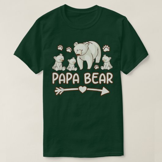 papa beren overhemden voor vaders, mannen 3 cubs t t-shirt (Design voorkant)