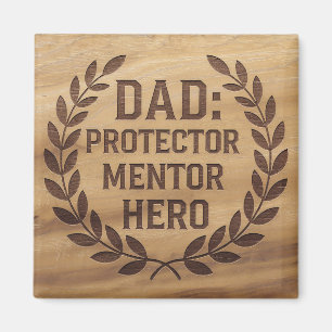 Papa: Beschermer, Mentor, Held: Gegraveerde Afbeel Magneet