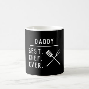 Papa Best Chef Ever Black & White BBQ Utensils Koffiemok