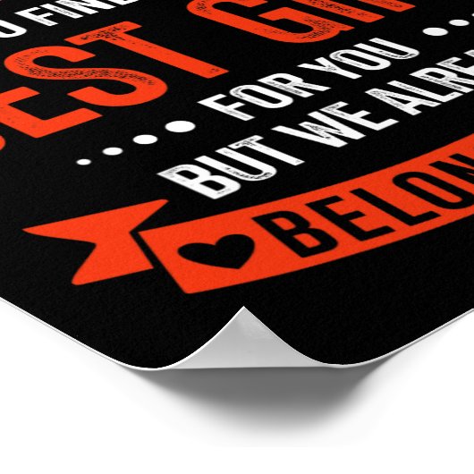 Papa Beste Cadeau Van Kinder Vaderdag Kerstmis Poster (Hoek)