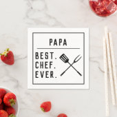 Papa Beste Chef Ooit Cool Vaderdag BBQ Party Servet (Insitu)