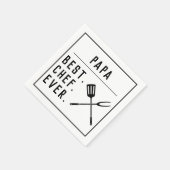 Papa Beste Chef Ooit Cool Vaderdag BBQ Party Servet (Hoek)