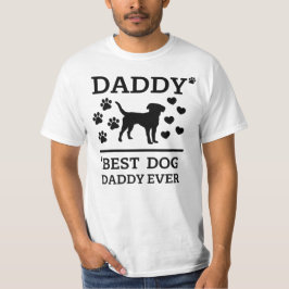 Papa, beste hond papa ooit zwarte tekst! t-shirt