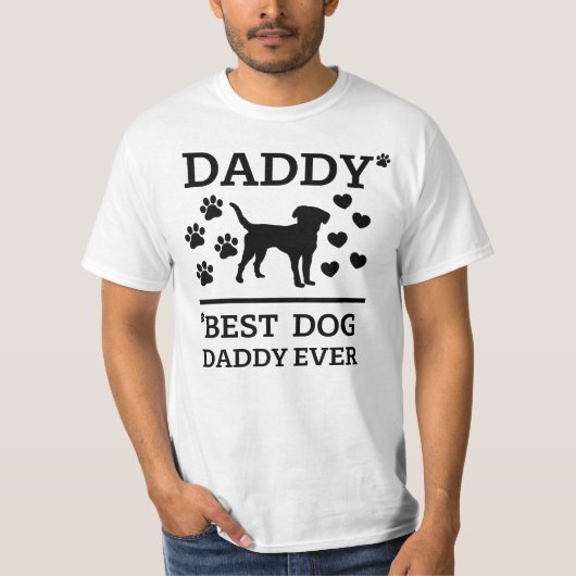 Papa, beste hond papa ooit zwarte tekst! t-shirt (Voorkant)