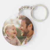 Papa beste jaar vaderdag nieuwe baby foto zwart sleutelhanger (Achterkant)