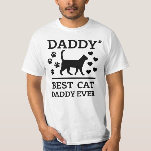 Papa, beste kat papa ooit zwarte tekst! t-shirt (Voorkant)